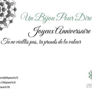 Carte Message "Un Bijou Pour Dire .... Joyeux Anniversaire" version 3