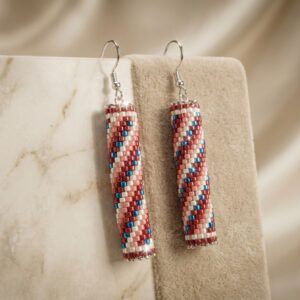 Boucles d'Oreilles Artisanales en Perles Miyuki - Éclat Géométrique et Couleurs Vibrantes