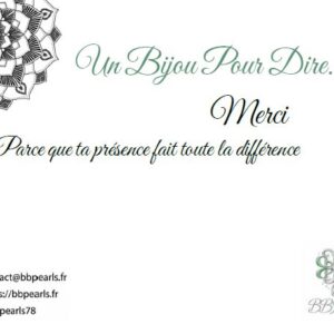 Carte Message "Un Bijou Pour Dire .... Merci" version 2