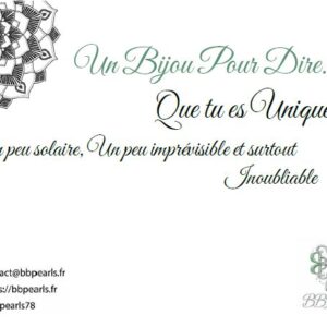 Carte Message "Un Bijou Pour Dire .... Tu es Unique" version 3