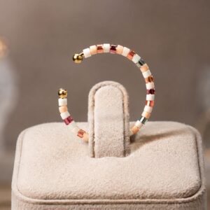 Bague Fine en Perles Miyuki Colorées - Bijou Artisanal Féminin et qui s'adapte à tous les doigts